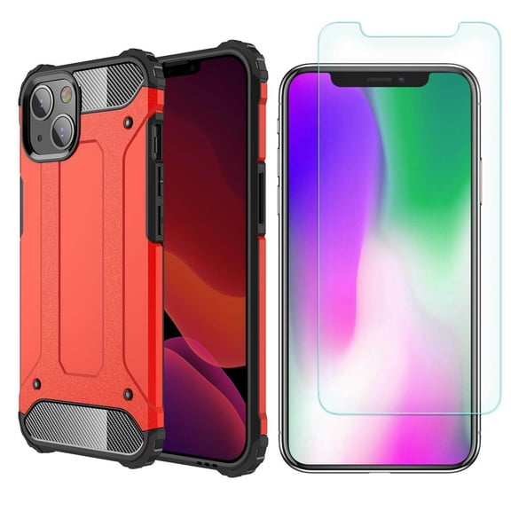 Case + Tempered Glass Screen Protector For iPhone 13 Mini - SuperGuardZ Heavy-Duty Shockproof Protective Guard Shield Cover Armor