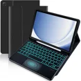thumbnail image 1 of Case with Trackpad Keyboard for Samsung Galaxy Tab A9 8.7 inch 2023 Model SM-X110/SM-X115/SM-X117 with Smart Touchpad 7 Color Backlit Removable Keyboard Magnetic Case Cover, 1 of 7
