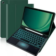 Case with Trackpad Keyboard for Samsung Galaxy Tab A9 Plus 11 inch Model SM-X210/X215/X216/X218 with Smart Touchpad 7 Color Backlit Removable Keyboard Magnetic Case Cover