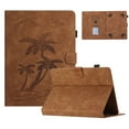 thumbnail image 1 of Case for Universal 6.5"-7.5" Inch  All Tablet Case Released,PU Leather Embossed Coconut Tree Slim Case with Pencil Holder Card Slot Protective Smart Cover,Brown, 1 of 5