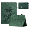 thumbnail image 1 of Case for Universal 6.5"-7.5" Inch  All Tablet Case Released,PU Leather Embossed Coconut Tree Slim Case with Pencil Holder Card Slot Protective Smart Cover,Green, 1 of 5