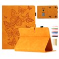 thumbnail image 1 of Case for Universal 7.5-8.5 Inch, Embossed PU Leather Folio Stand Cover Shockproof Drop Protective with Card Slots & Pen Holder for iPad / Samsung / Amazon Kindle / Lenovo / Onn - Yellow, 1 of 5