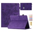 thumbnail image 1 of Case for Universal 7.5-8.5 Inch, Embossed PU Leather Folio Stand Cover Shockproof Drop Protective with Card Slots & Pen Holder for iPad / Samsung / Amazon Kindle / Lenovo / Onn - Purple, 1 of 5