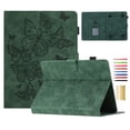 thumbnail image 1 of Case for Universal 9.5-10.5 Inch, Embossed PU Leather Folio Stand Cover Shockproof Drop Protective with Card Slots & Pen Holder for iPad / Samsung / Amazon Kindle / Lenovo / Onn - Green, 1 of 5