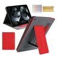 thumbnail image 1 of Case for Universal 9.5-10.5 Inch, Premium PU Leather Elastic Hand Strap Card Holder Foldable Muti-Angle Stand Folio Cover for iPad / Samsung / Amazon Kindle / Lenovo / Onn, Red, 1 of 9