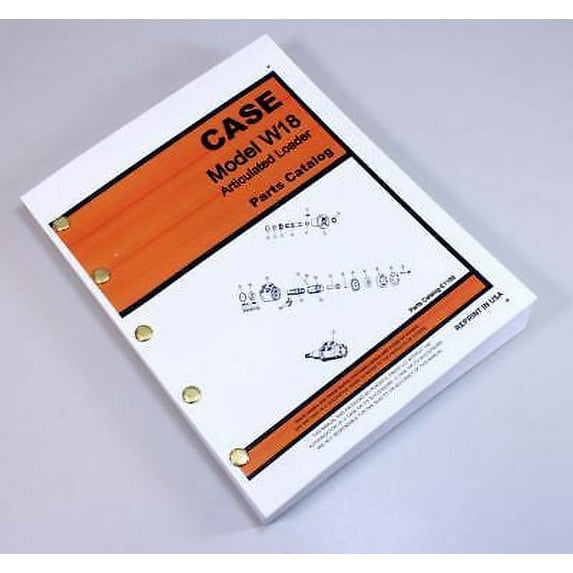 Case W18 Front End Wheel Loader Parts Numbers Manual Catalog Exploded ...