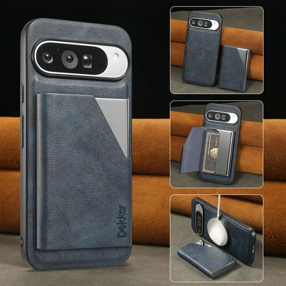 Case Wallet for Google Pixel 9A Wallet Case,2 in 1 Magnetic Detachable Leather Back Flip Case with Card Holders RFID Blocking, Wireless Charging Supported, Kickstand Phone Cover,Blue