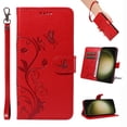 thumbnail image 1 of Case Wallet for Samsung Galaxy S20 with Card Slots, Embossed Pattern PU Leather Phone Case with Flip Kickstand Detachable Wrist Strap Magnetic Closure Case for Samsung Galaxy S20, Red, 1 of 9