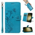 thumbnail image 1 of Case Wallet for Samsung Galaxy S20 FE with Card Slots, Embossed Pattern PU Leather Phone Case with Flip Kickstand Detachable Wrist Strap Magnetic Closure Case for Samsung Galaxy S20 FE, Blue, 1 of 9