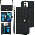 thumbnail image 1 of Case Wallet for iPhone 11, [Wristlet & Crossbody Strap] RFID Blocking 5 Card Slots Stand [Shockproof TPU Shell] PU Leather Magnetic Flip Cover Compatible with iPhone 11, Black, 1 of 9