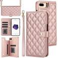 thumbnail image 1 of Case Wallet for iPhone 7 Plus/8 Plus, [Wristlet & Crossbody Strap] RFID Blocking 5 Card Slots Stand [Shockproof TPU Shell] PU Leather Magnetic Flip Cover Compatible with iPhone 7 Plus/8 Plus, Rosegold, 1 of 9