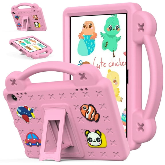Case for Walmart Onn 10.1"Gen 3 2022, Cartoon Shockproof Drop-proof Rugged Lightweight Constrictible Stand Kinds Friendly Cover Case With Convenient Carrying Handle,Pink