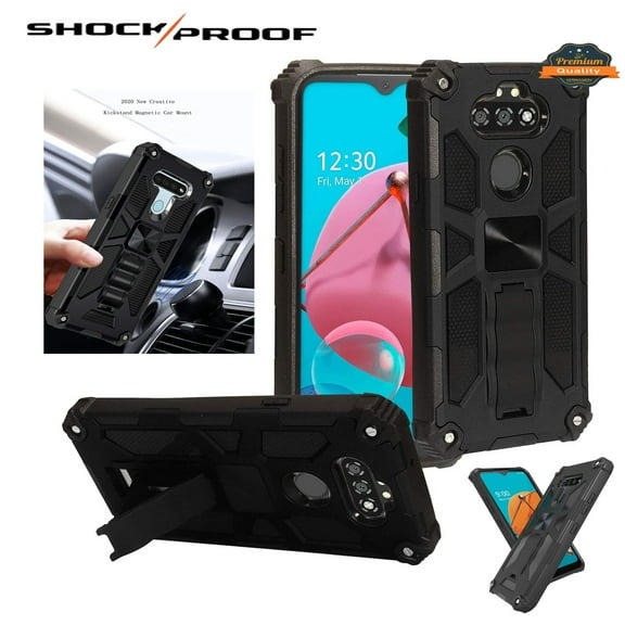 Case for Wiko Ride 3 Full-Body Hybrid [Military-Grade] Heavy Duty with Hidden Kickstand Stand Support Magnetic Car Mount Cover for Wiko Ride 3 by Xcell - Black