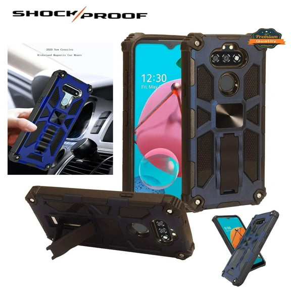 Case for Wiko Ride 3 Full-Body Hybrid [Military-Grade] Heavy Duty with Hidden Kickstand Stand Support Magnetic Car Mount Cover for Wiko Ride 3 by Xcell - Blue