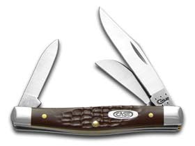 Case XX Jigged Brown Synthetic Stockman Stainless Pocket Knife 00106
