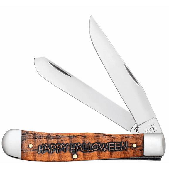 Case XX Knives 2021 Happy Halloween Trapper Orange Bone Stainless Pocket Knife