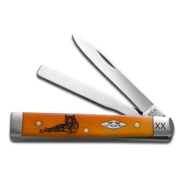 Case XX Knives Baby Doc Tiger Stripe Orange Bone Pocket Knife