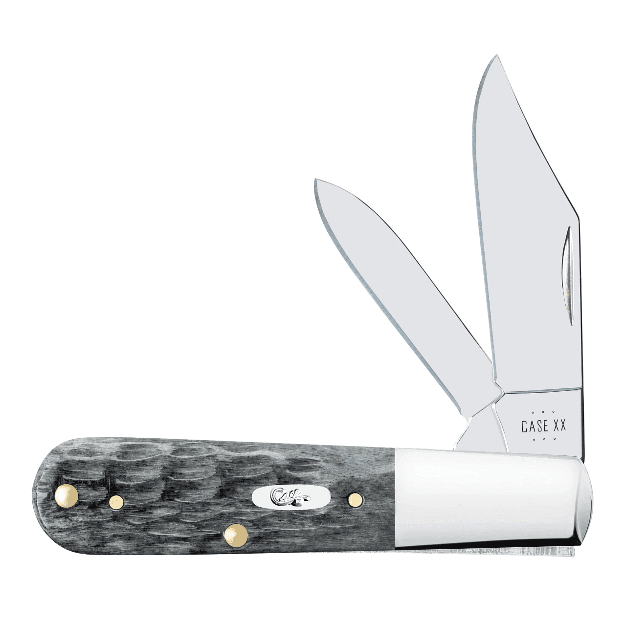 Case Knives 58423 Barlow Pocket Knife 3.38" Crandall Jig Gray Bone Handle, Carbon Steel, 2-Blade Folding Knife (Clip & Pen)