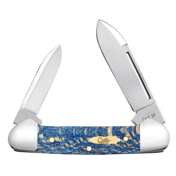 Case Baby Butterbean Pocket Knife 1.9" Pen, Spear Point Tru-Sharp Polished Blade Sycamore Handle Blue