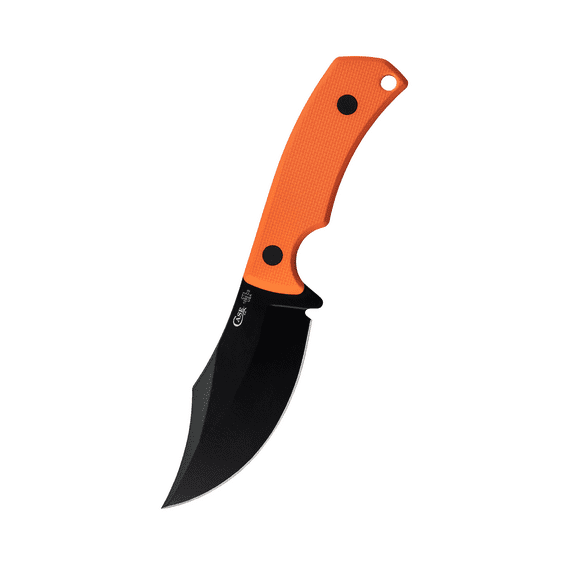 Case XX Knives CT3 Hunter Textured Orange G-10 Black 1095 Carbon Steel Fixed Blade