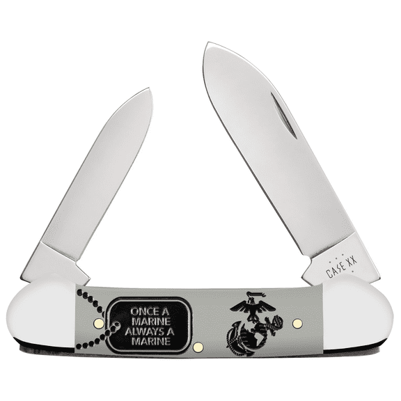 Case XX Knives Canoe U.S. Marines Gray Synthetic Pocket Knife