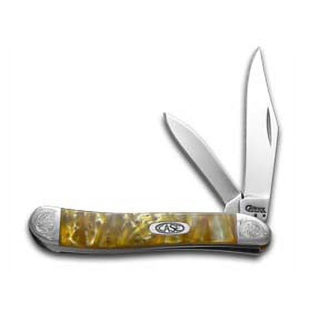 Case XX Knives Engraved Bolster Series Genuine Abalone Corelon Peanut