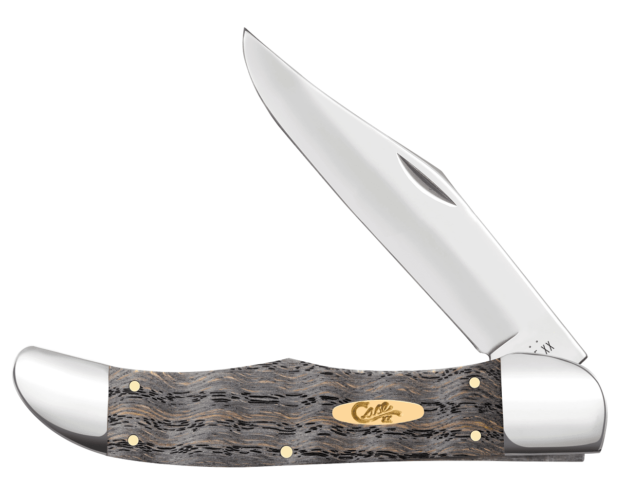 Case XX Knives Folding Hunter Black Curly Oak Wood Stainless Pocket Knife