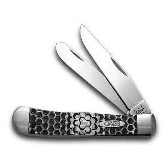 Case XX Knives Honey Comb Etched White Pearl Corelon Trapper 1/500 Pocket Knife 6073 HC
