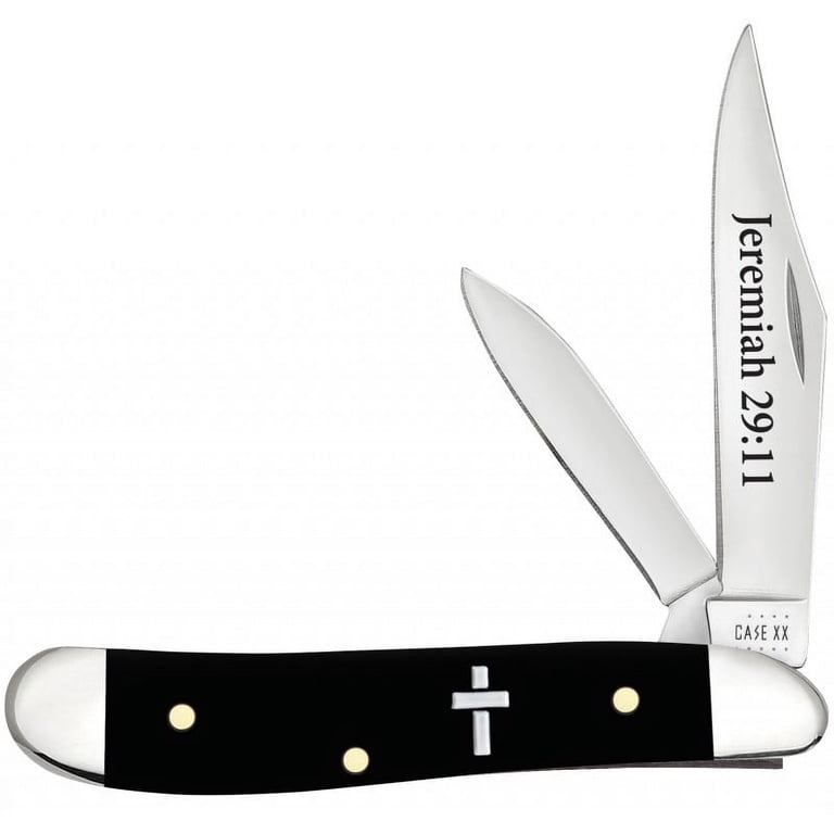 Case, Pocket Knife, 60866, Jeremiah 29:11 Cross Black Synthetic