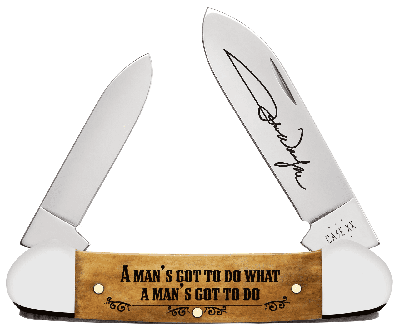 Case XX Knives John Wayne Canoe Smooth Antique Bone 10717 Stainless Steel Pocket Knife