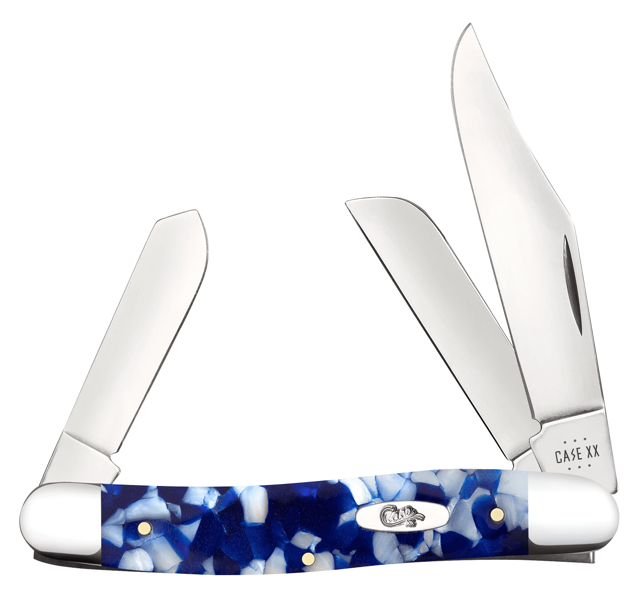 Case XX Knives Medium Stockman 50722 Blue Crackle Kirinite Stainless
