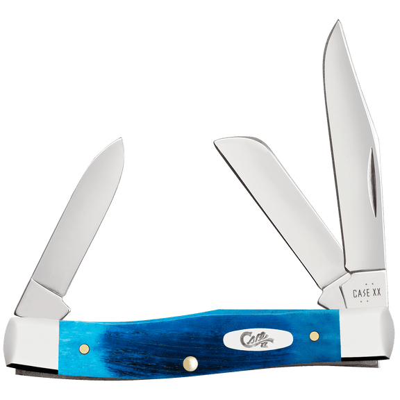 Case XX Knives Medium Stockman Sawcut Caribbean Blue Bone Stainless Pocket Knife