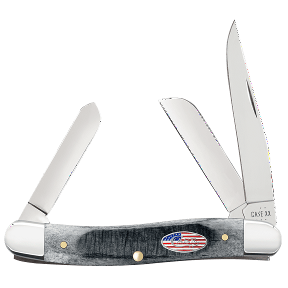 Case XX Knives Medium Stockman Stars & Stripes Gray Bone Stainless Pocket Knife