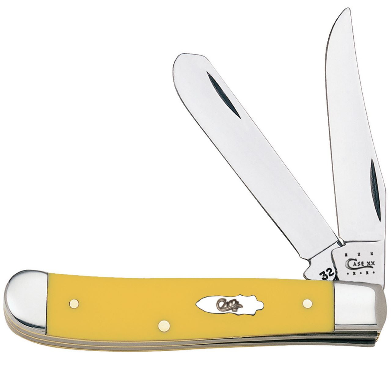 Case XX™ Smooth Yellow Delrin Mini Trapper Carbon Steel Pocket Knife 00029