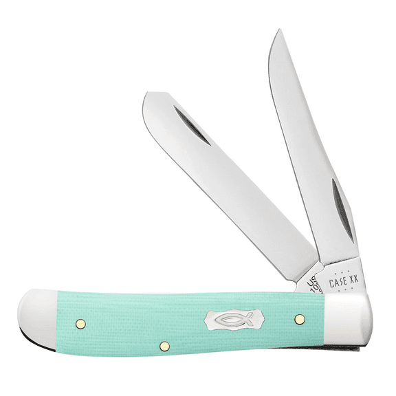 Case Seafoam Green G-10 - Smooth Mini Trapper (10207 SS) Knife