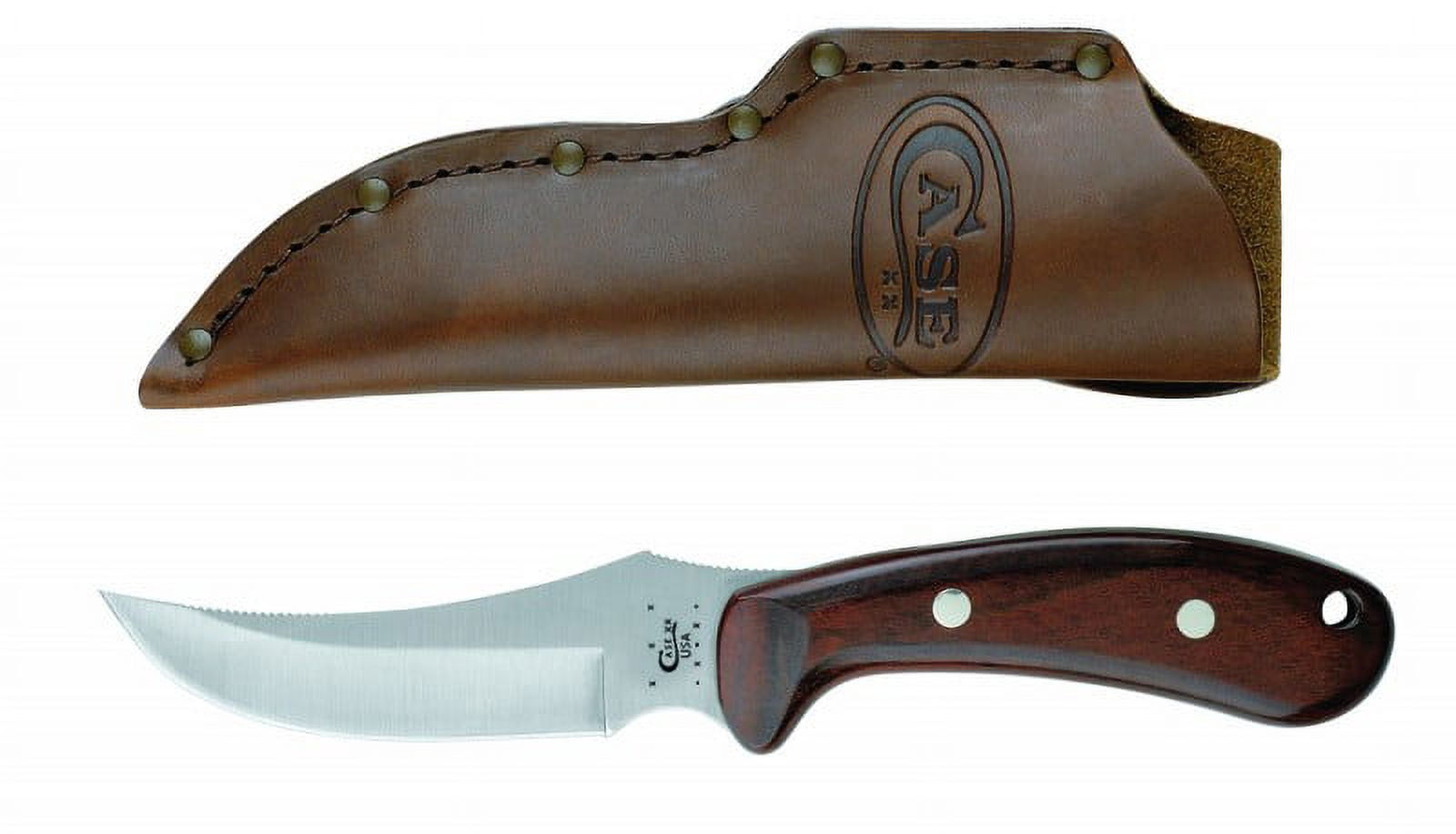 Case Knives 00398 Ridgeback Hunter Fixed Blade Knife – Rosewood Handle, Tru-Sharp Stainless Steel, Leather Sheath, Full Tang Hunting Knife