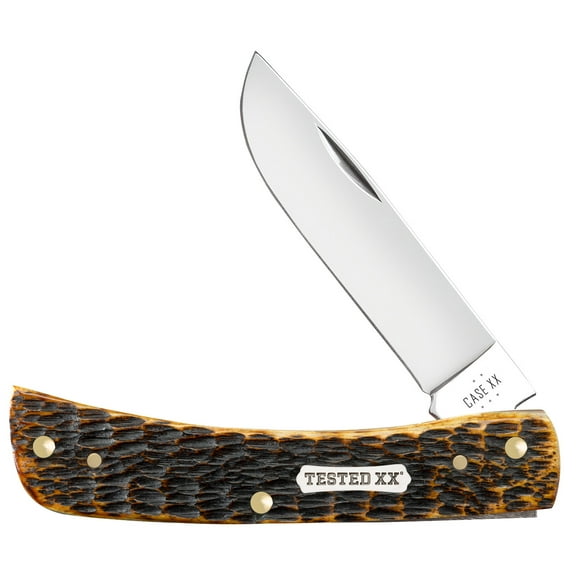 Case XX Knives Sod Buster Jr Peachseed Burnt Amber Bone Carbon Steel Pocket Knife