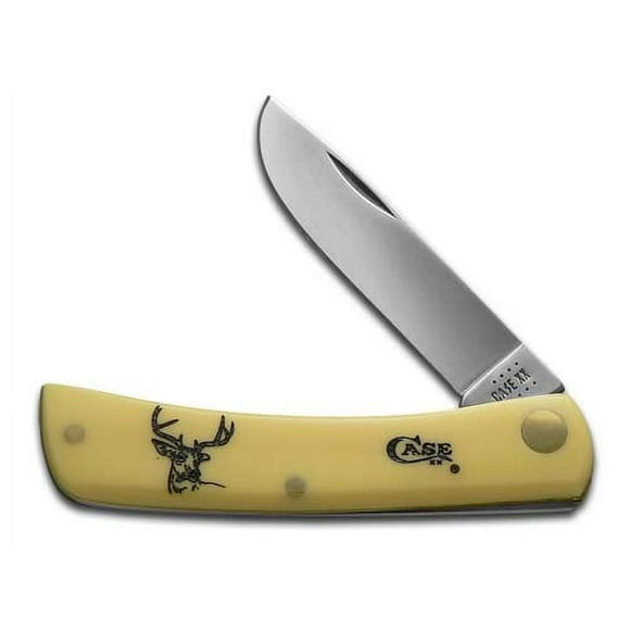 Case XX Knives Sodbuster Jr Deer Scene Etched Yellow Synthetic 1/600 Stainless Knife Pocket Knife 80032DEER