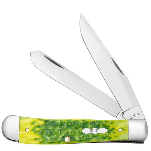 Case Knives  Green Apple Bone - Peach Seed Jig Trapper