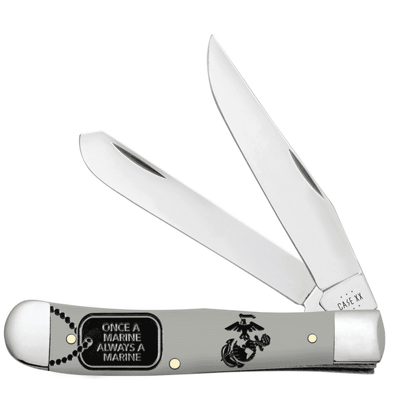 Case XX Knives Trapper U.S. Marines Gray Synthetic Pocket Knife