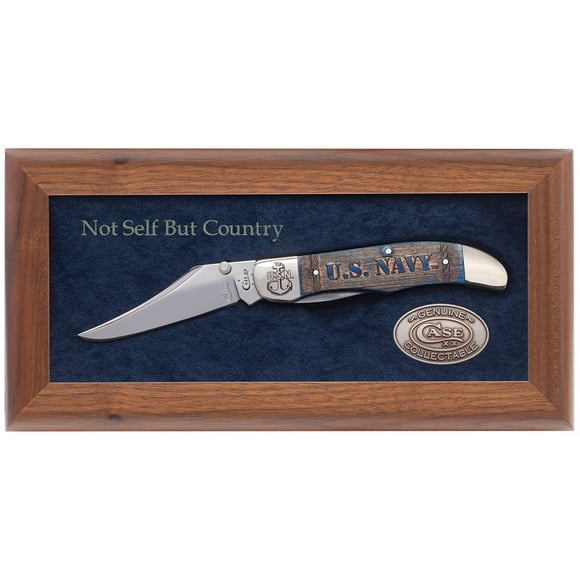 Case XX Knives U.S. Navy Embossed Blue Bone Folding Hunter 1/250 Stainless Pocket Knife Set 17703