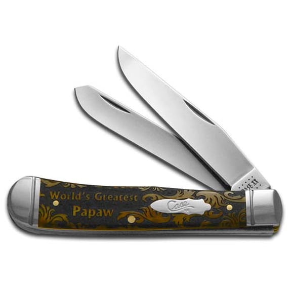Case XX Knives World's Greatest Papaw Antique Bone Trapper 1/500 Stainless Pocket Knife