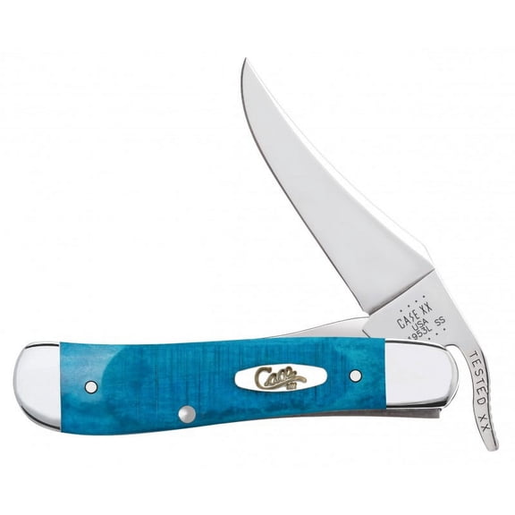 Case XX Knives Sawcut Jigged Caribbean Blue Bone Russlock Stainless Pocket Knife