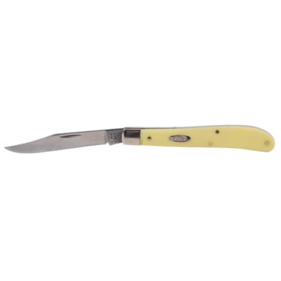 Case XX Slimline Trapper Clip Blade Smooth Yellow Synthetic Handle - 00031