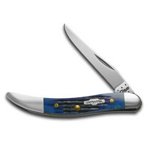 Case XX Knives Jigged Navy Blue Bone Toothpick Stainless Pocket Knife