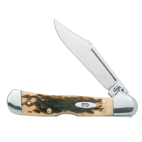 Case XX WR Pocket Knife Mini Copperlock Amber Bone W/Shield Item #133 (61749L SS) 3 5/8 inches Closed