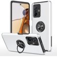 thumbnail image 1 of Case for Xiaomi 11T/11T Pro, Dual Layer Hard Military Phone Case with 360 Degree Ring Stand Silicone Bumper (Camera Protection) Magnetic Car Holder Protective Phone Cover Protector - Silver, 1 of 15