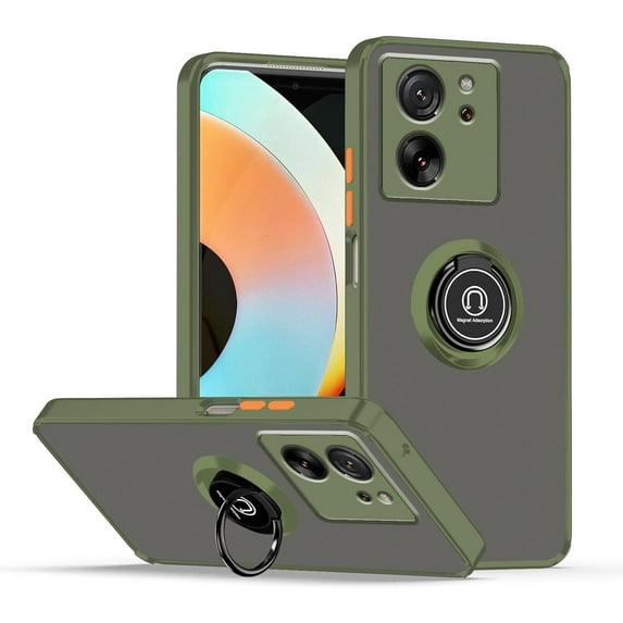 Case for Xiaomi 13T Pro Case with Stand, Compatible with Magnetic Car Phone Mount, Ultra Slim Xiaomi 13T Pro Phone Case for Women Men Shockproof Protective Cases Cover (Matcha Green)