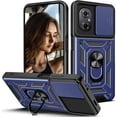 thumbnail image 1 of Case for Xiaomi Poco M4 5G with Slide Camera Cover, Redmi 11 Prime 4G Case, Military Grade Drop Protective Phone Cover Case with Ring Kickstand for Xiaomi Poco M5 4G/Poco M4 5G SJ Blue, 1 of 9