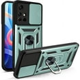 thumbnail image 1 of Case for Xiaomi Poco M4 Pro 5G with Slide Camera Cover,Heavy Duty Protection Phone Case Cover with Magnetic Ring Kickstand for Xiaomi Poco M4 Pro 5G SJ Green, 1 of 8